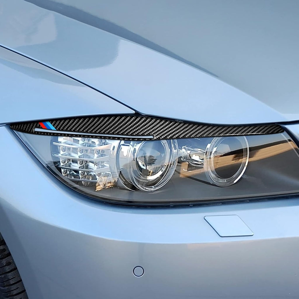 Carbon Fiber Headlights Eyebrows Sticker Decals Trim Cover for BMW E90 T1959