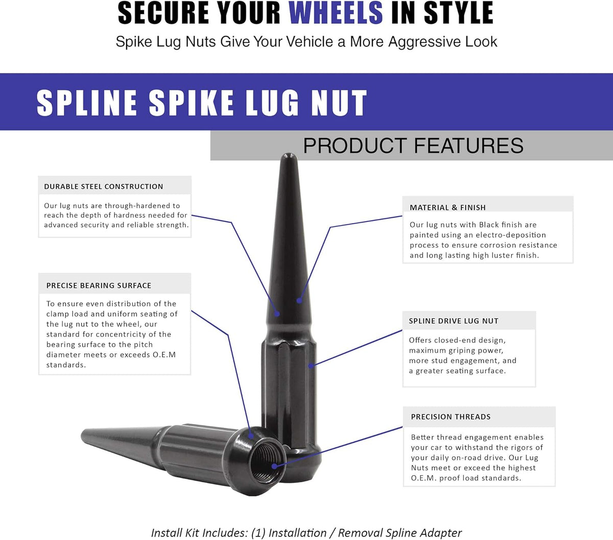Spike M14 1.5 5Lg Pack of 2 Wheel Accessories Parts Kit P6717