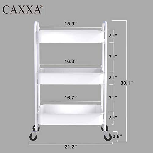 White 3-Tier Rolling Metal Utility Cart I776625