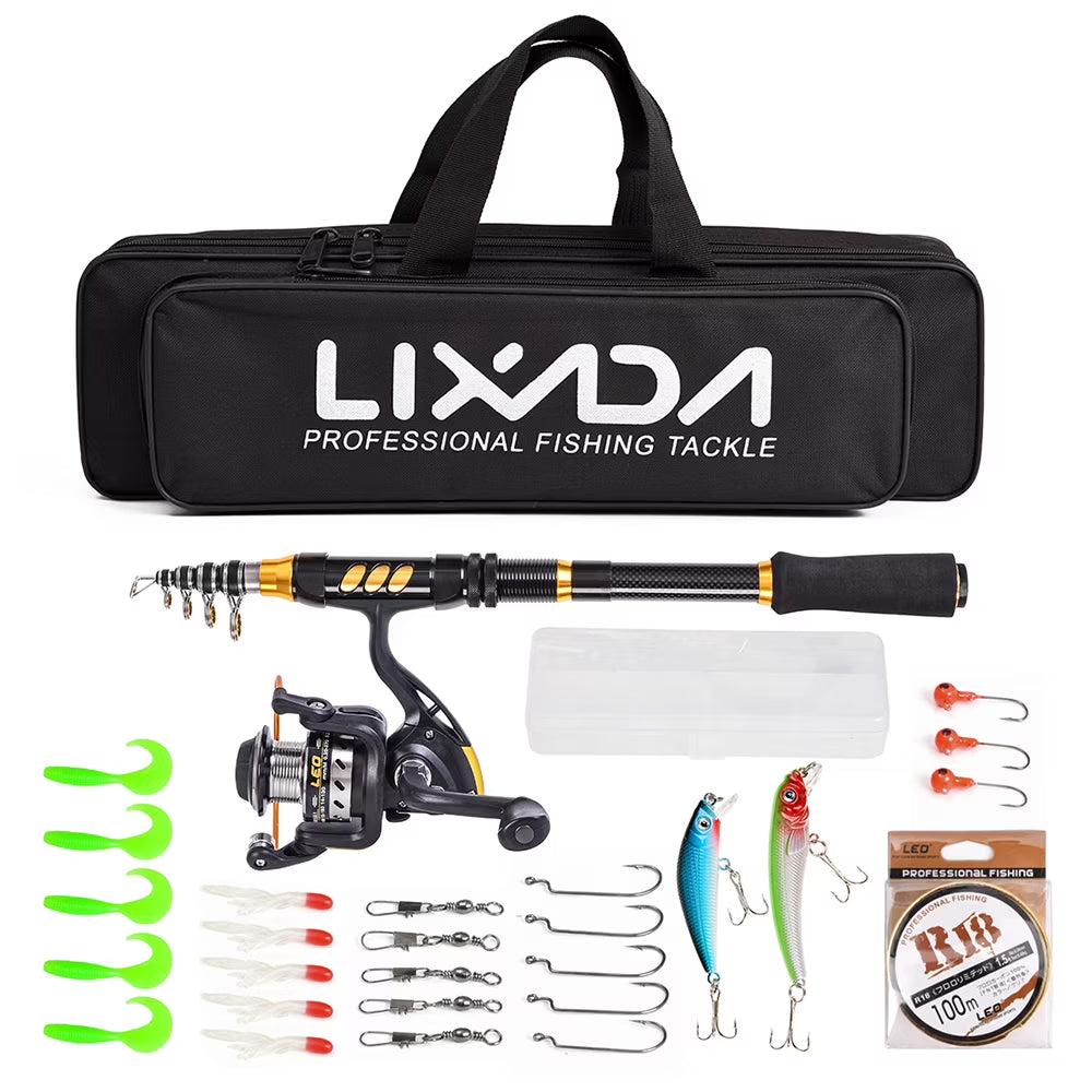 Carbon Fiber Telescopic Fishing Rod and Reel Combo H205306