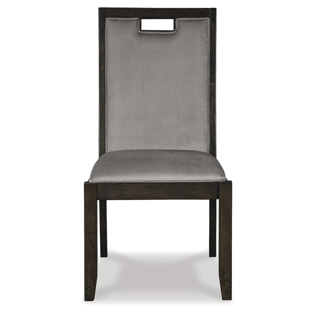Upholstered Dining Room Chair, Set of 2, Dark Brown & Gray H291742