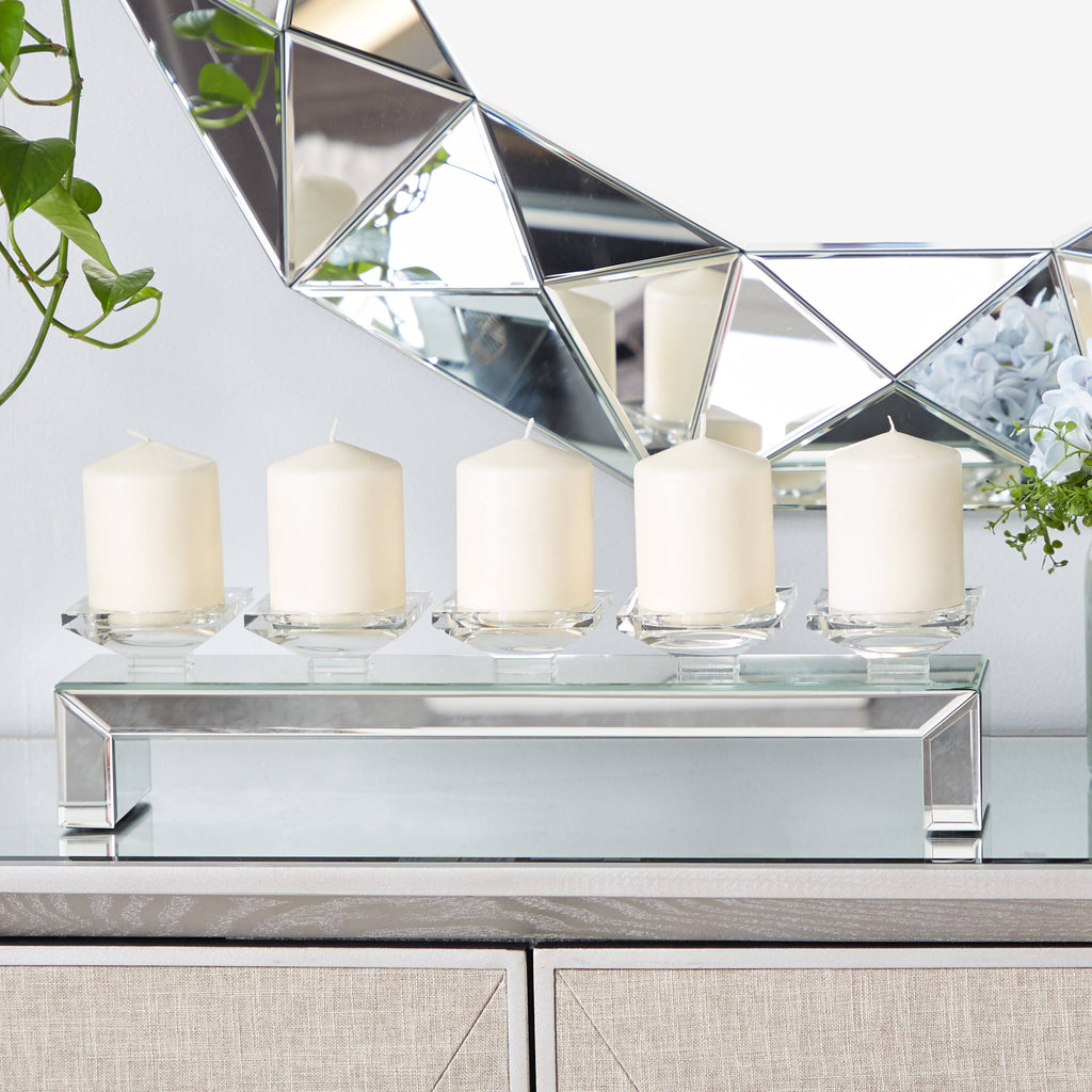 Clear Wood Candle Holder K280221