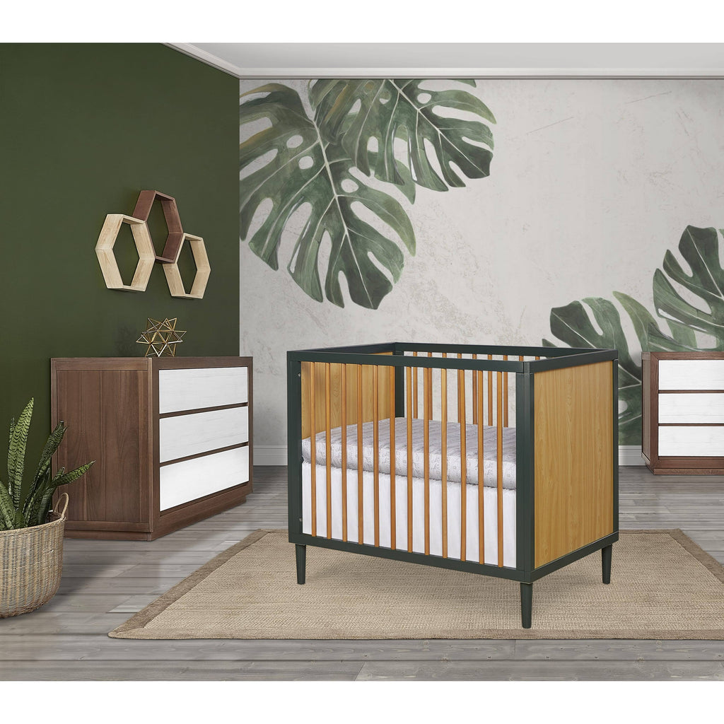Mini Modern Convertible Crib with Rounded Spindles J67221