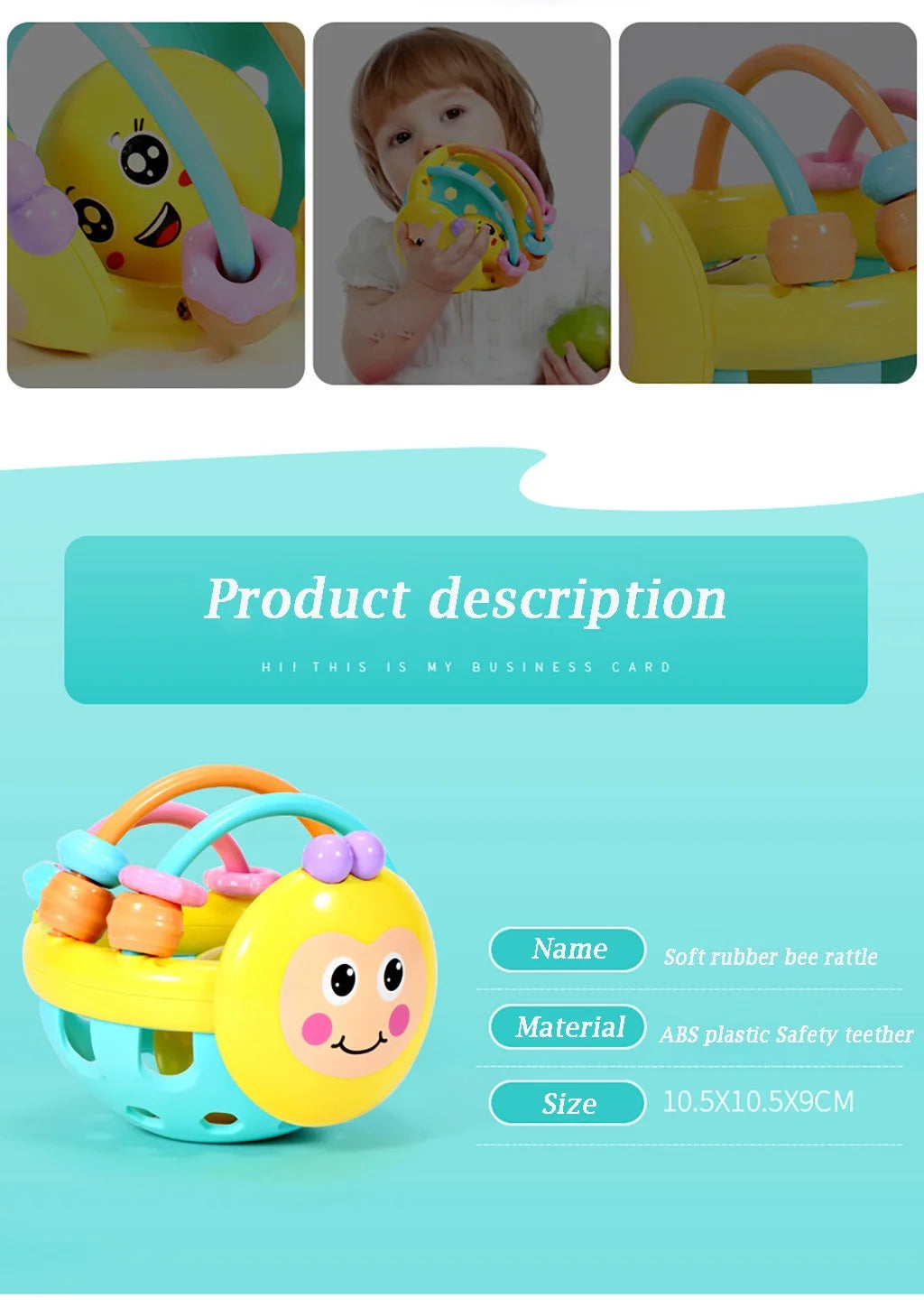 Ball Rattles Bell Infant Baby Plastic Toy Hand Bell Education Toy J52167