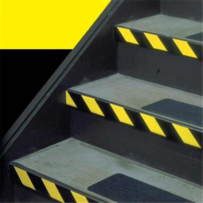 Black/Yellow Striped Vinyl Safety Tape, 12/Case J187