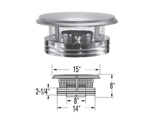8x22 Stainless Steel Chimney Cap N57693