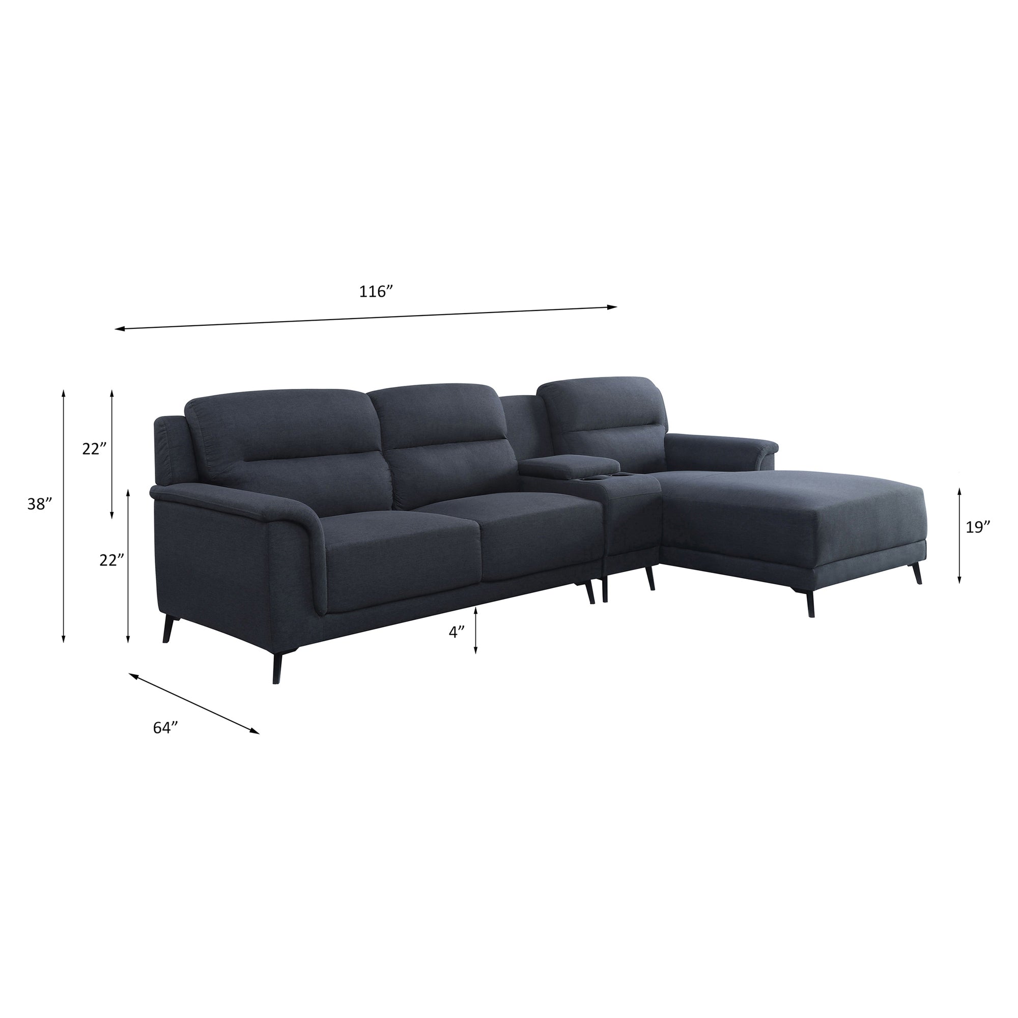 Gray Sectional Sofa G8244