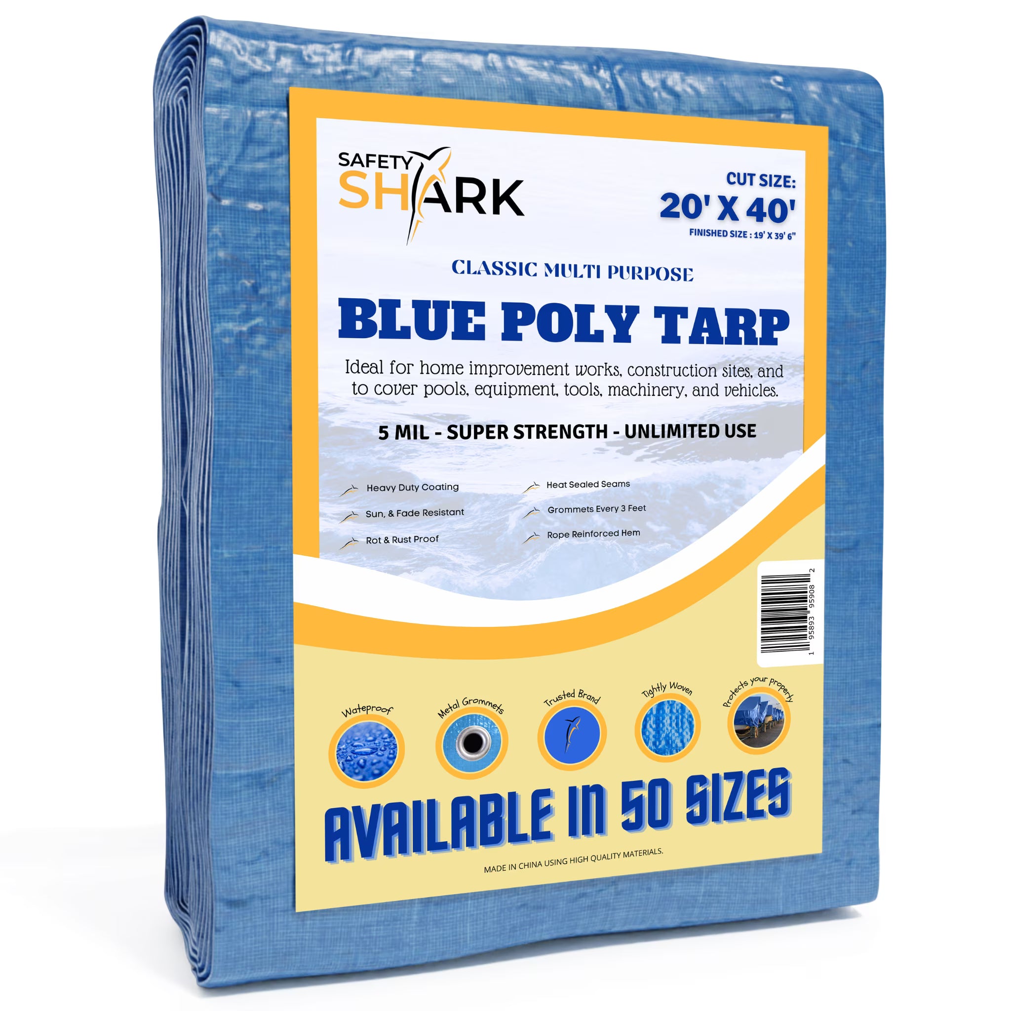 Heavy Duty Waterproof Tarp (20x40 Feet) D6338