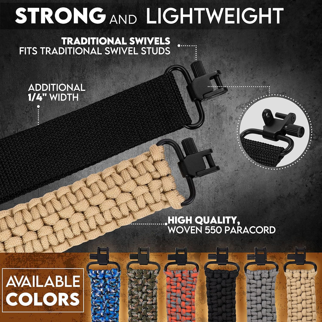 Paracord Gun Sling with Traditional Swivels, Beige G671147