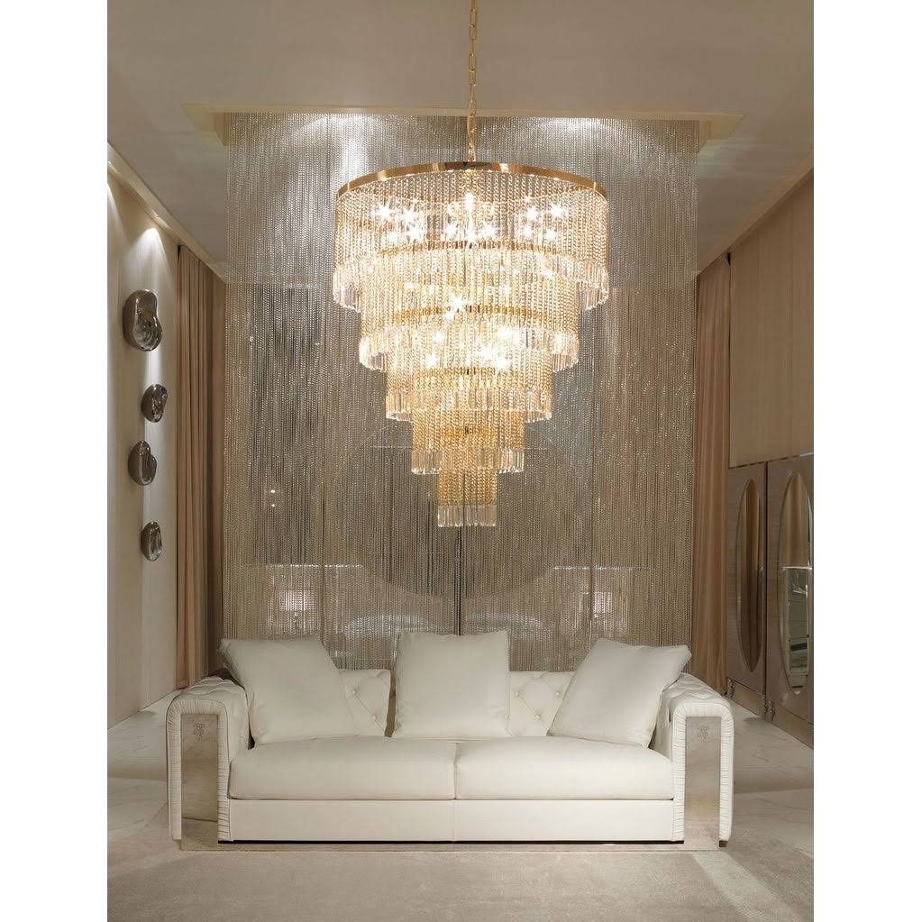 6 Light Gold Flush Mount Cut Crystal R84393