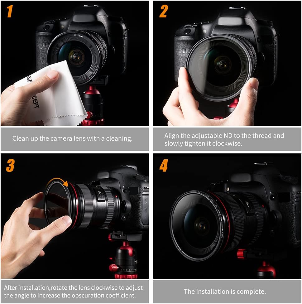 77mm ND Filter Variable Neutral Density Adjustable Lens Filter J3999