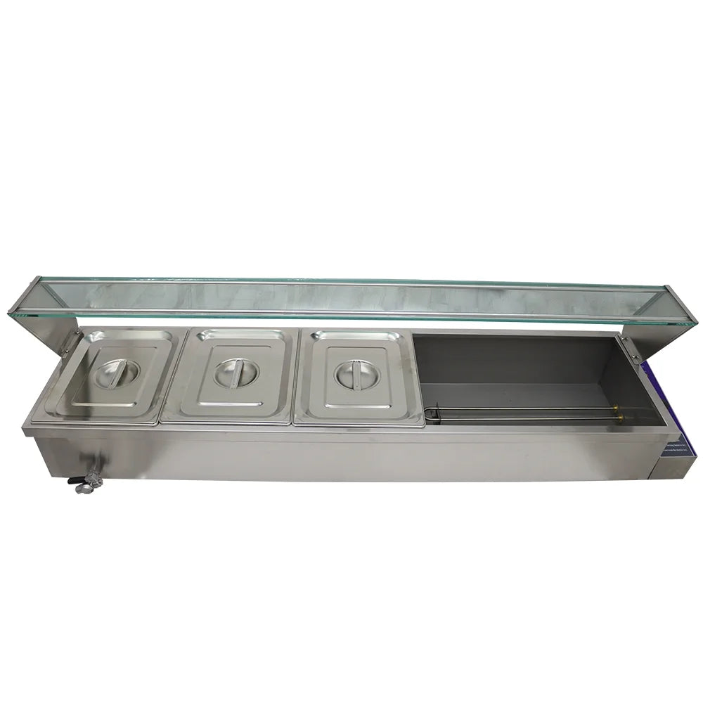 Commercial Canteen Electric Food Warmer 5 Pots Plus Deep D712148