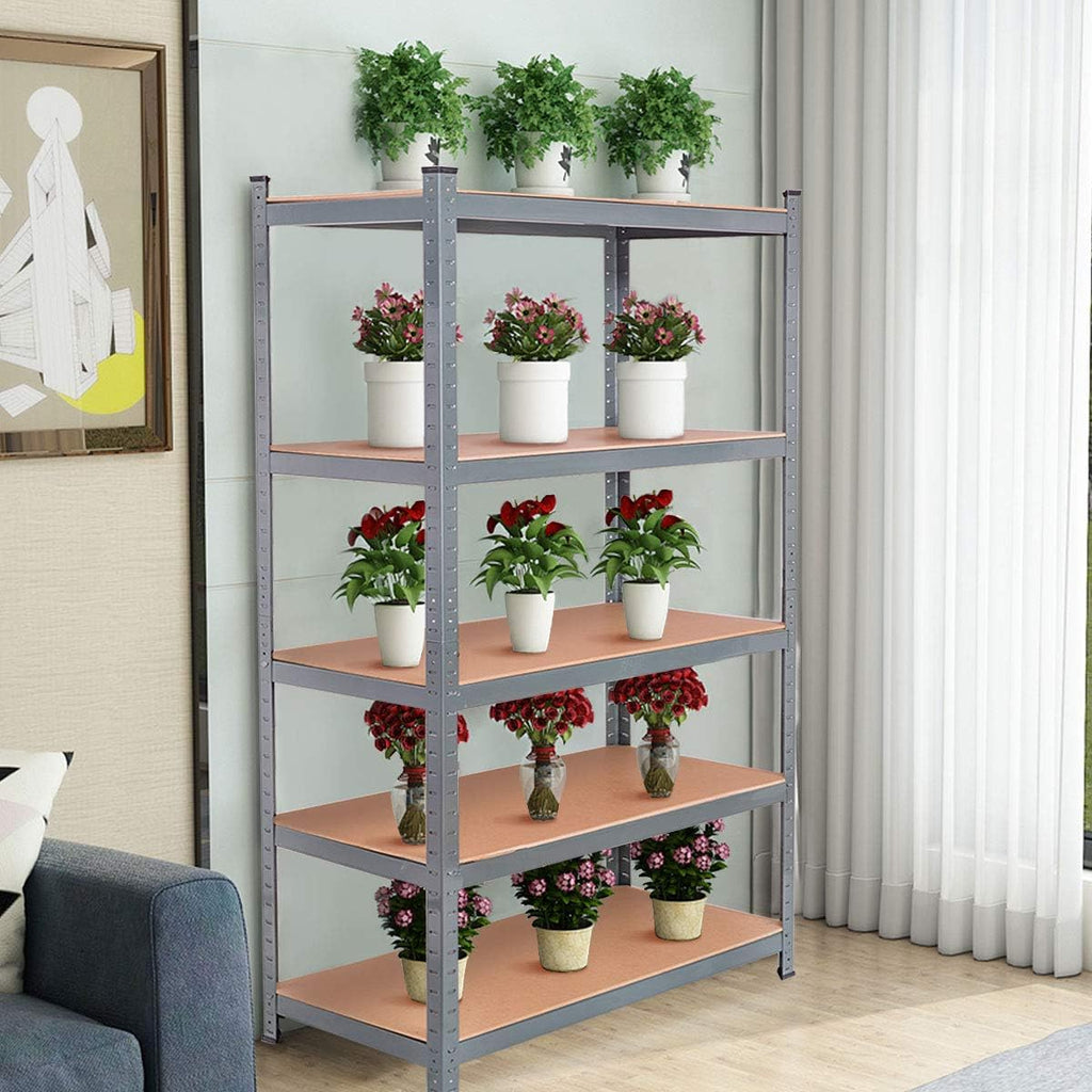 5-Tier Steel Storage Shelves with Adjustable Shelves (2 PCS) F172