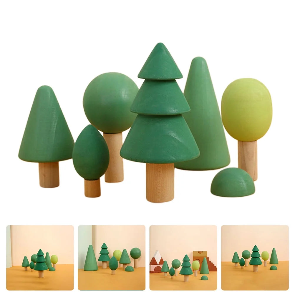Wooden Tree Building Blocks Stacking Toy K2059