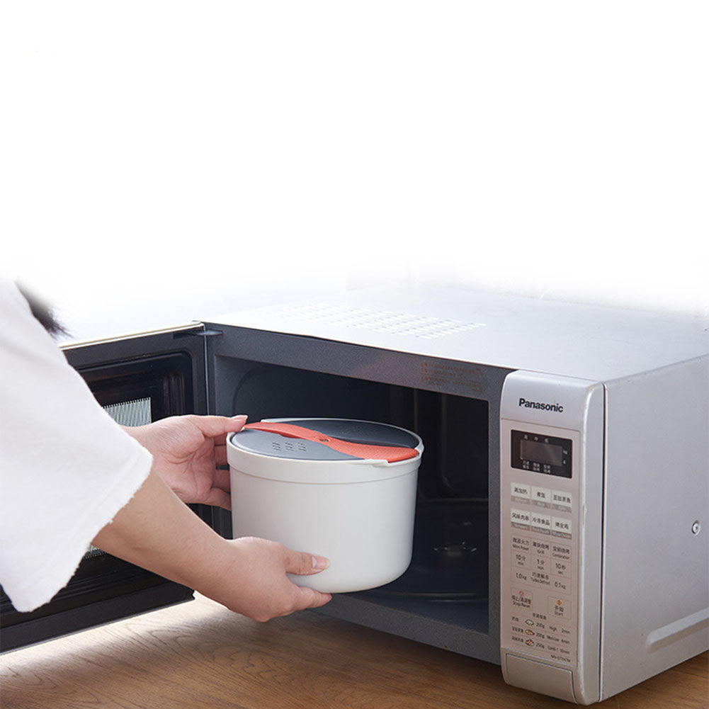 2L Microwave Rice Cooker with Strainer Lid and Rice Spoon V8886