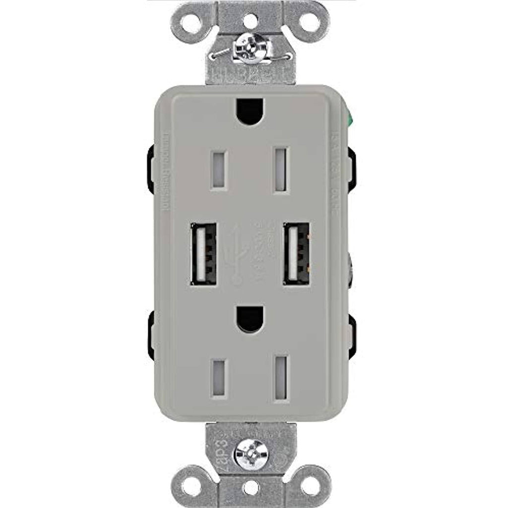 Gray USB Tamper-Resistant Receptacles P250