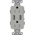 Gray USB Tamper-Resistant Receptacles P250