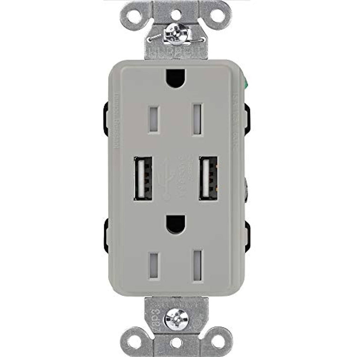 Gray USB Tamper-Resistant Receptacles P250