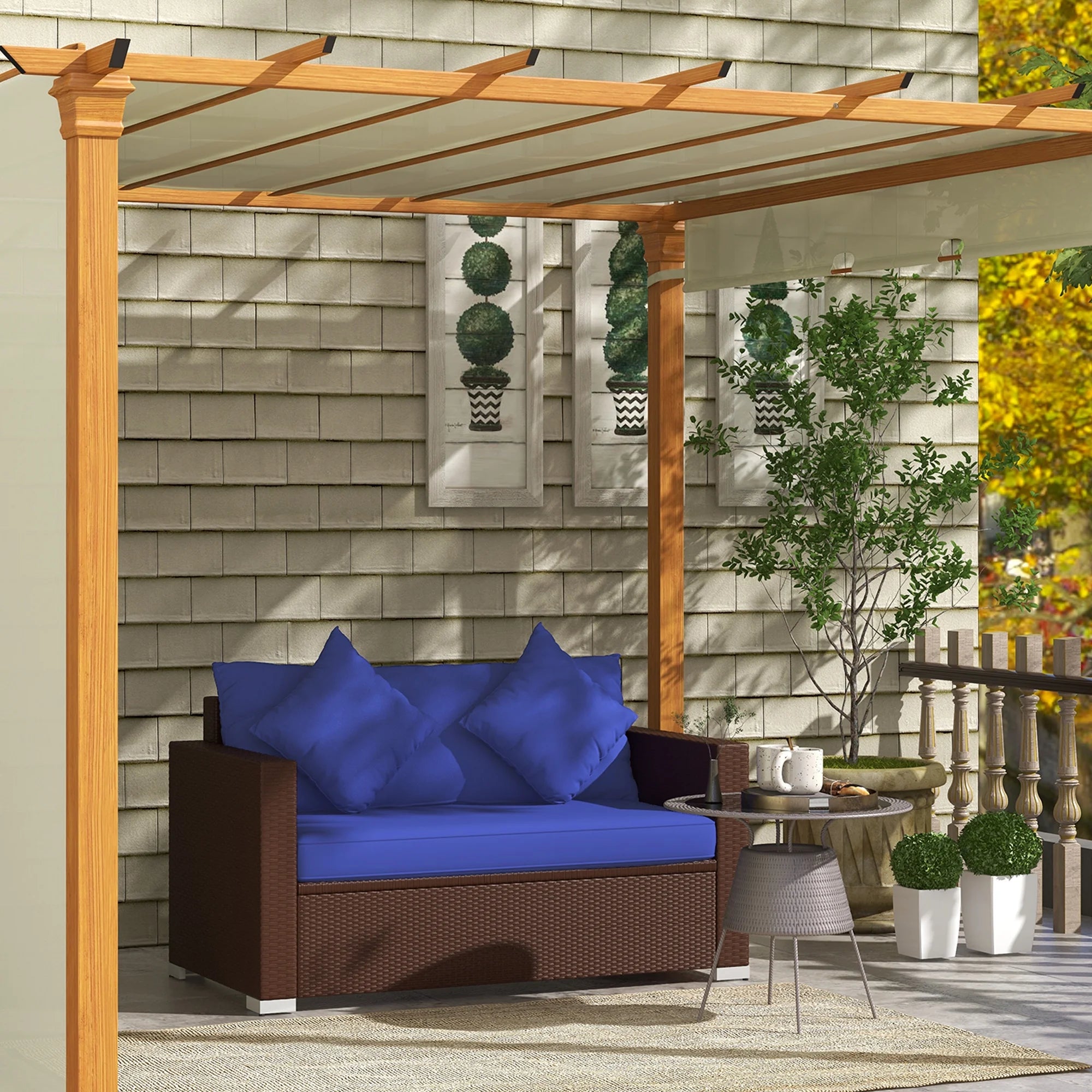 Blue Padded Outdoor Loveseat Sofa M276647
