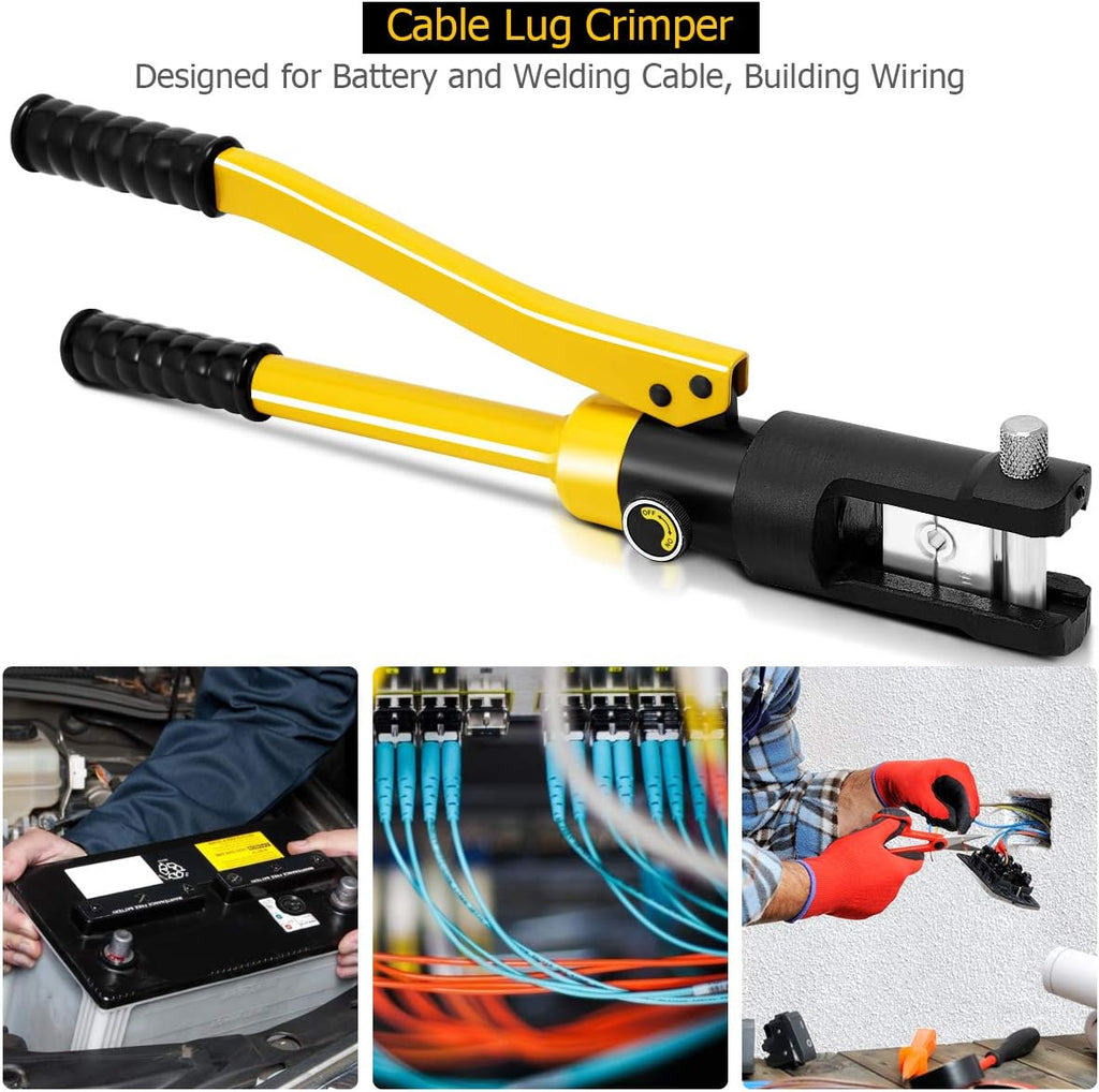 16 Ton Hydraulic Wire Crimper with 11 Dies F440
