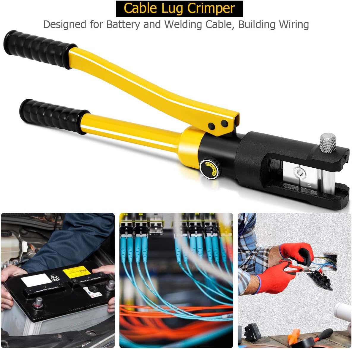 16 Ton Hydraulic Wire Crimper with 11 Dies F440