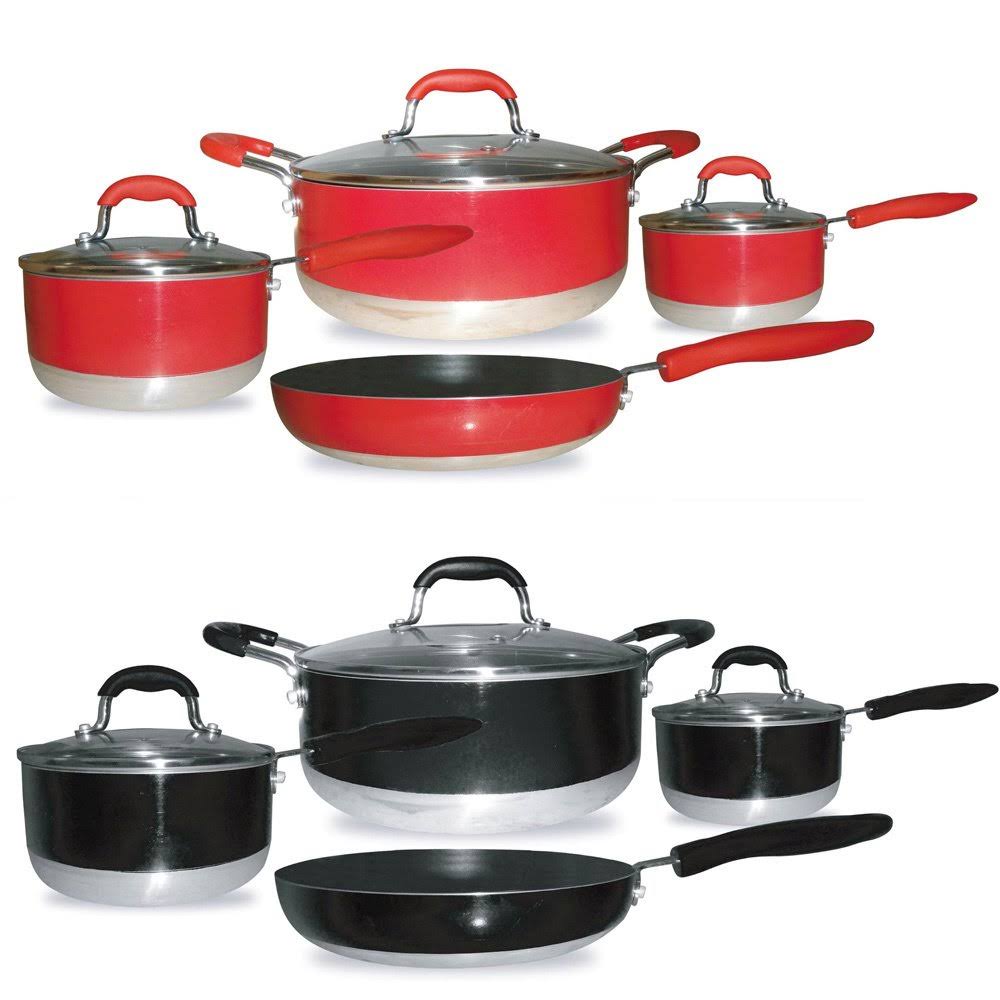7 Piece Non-Stick Cookware Set, Red X53797