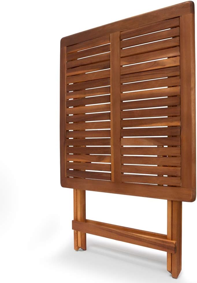 27x27 Inch Acacia Wood Folding Side Table V810