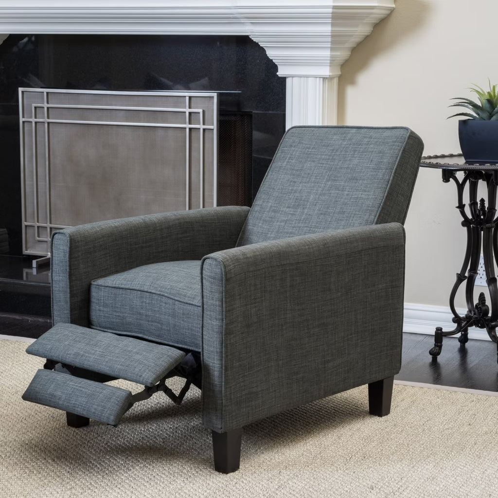 Dark Blue Fabric Recliner Club Chair Q624236