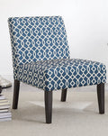 Blue Fabric 3pc Side Table and 2 Chairs Set R559