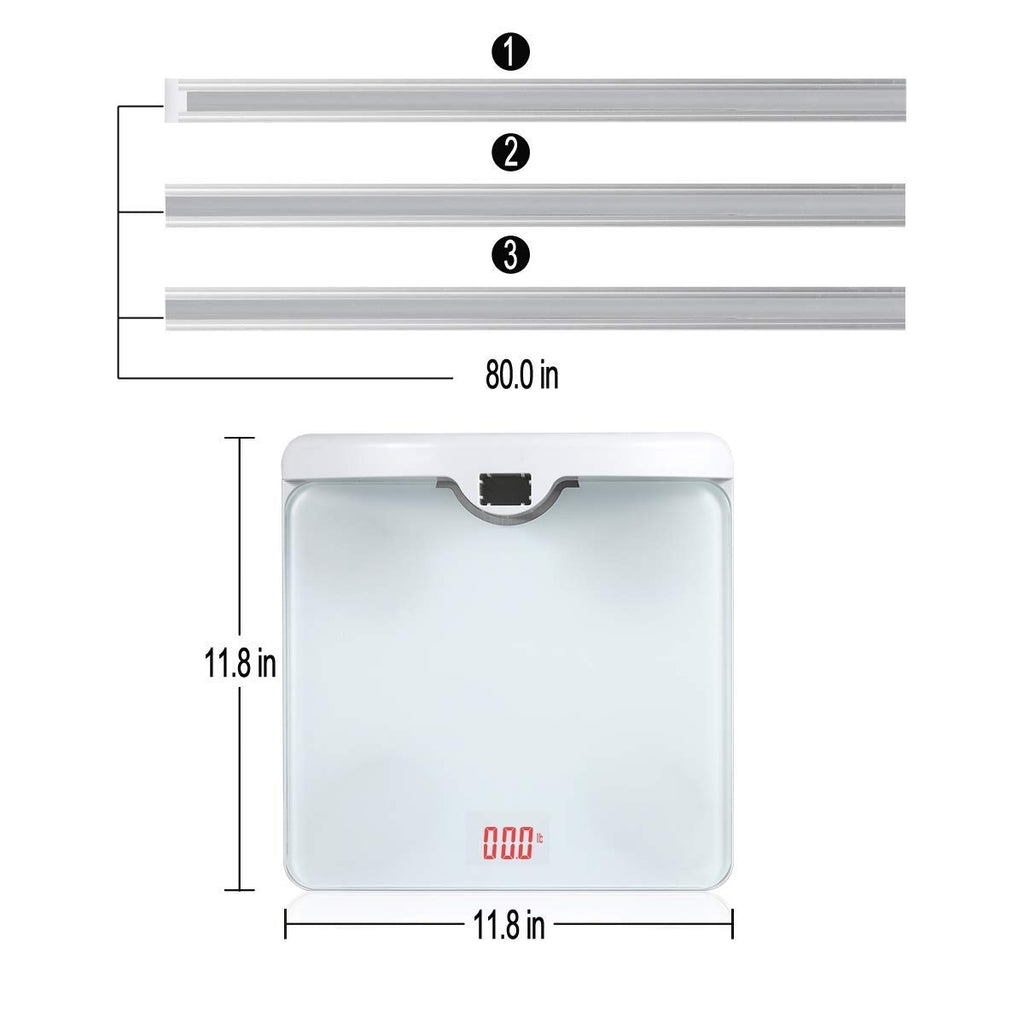 Digital Scale 2-in-1 200cm & 200lb Height Measurement Scale with Height Rod E5116