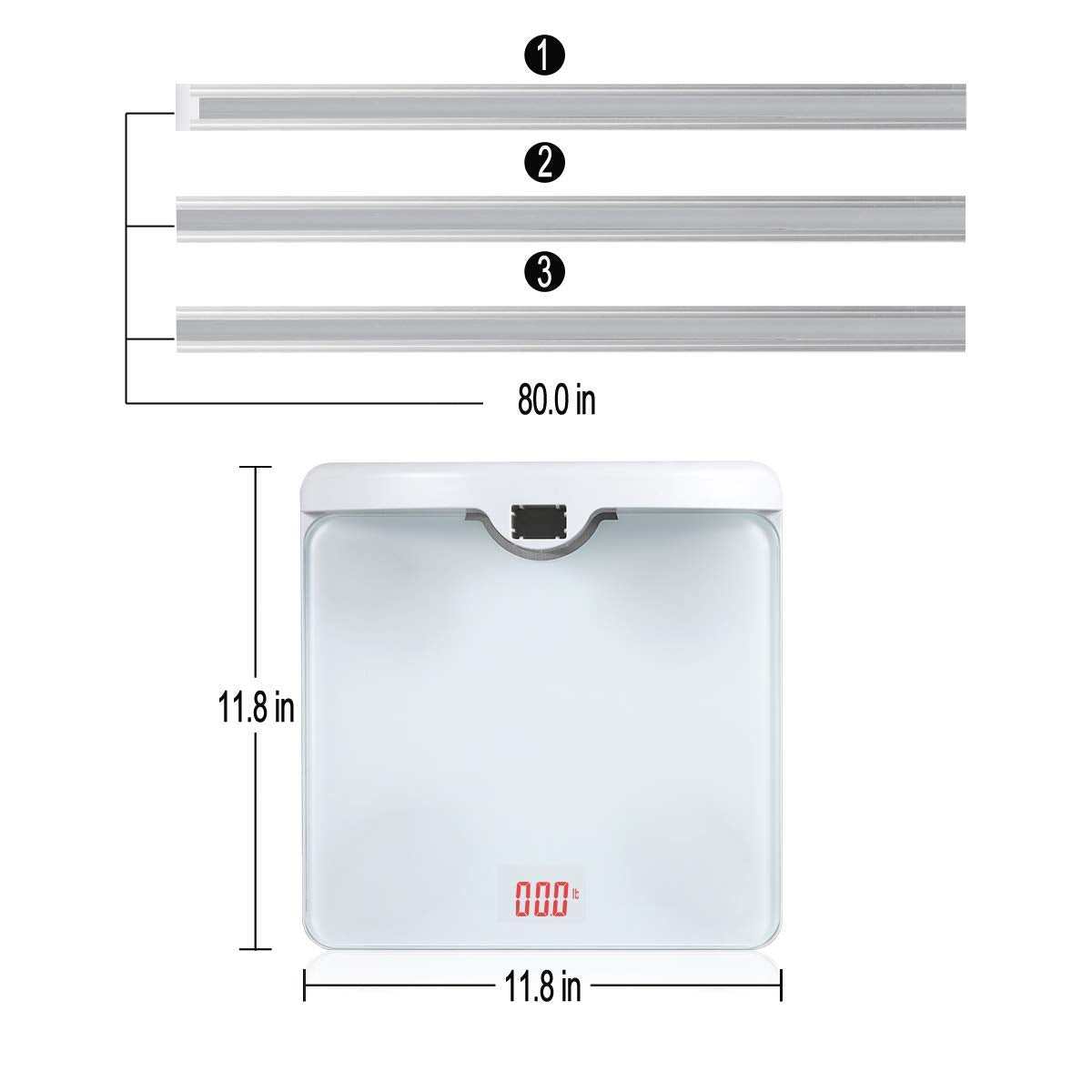 Digital Scale 2-in-1 200cm & 200lb Height Measurement Scale with Height Rod E5116