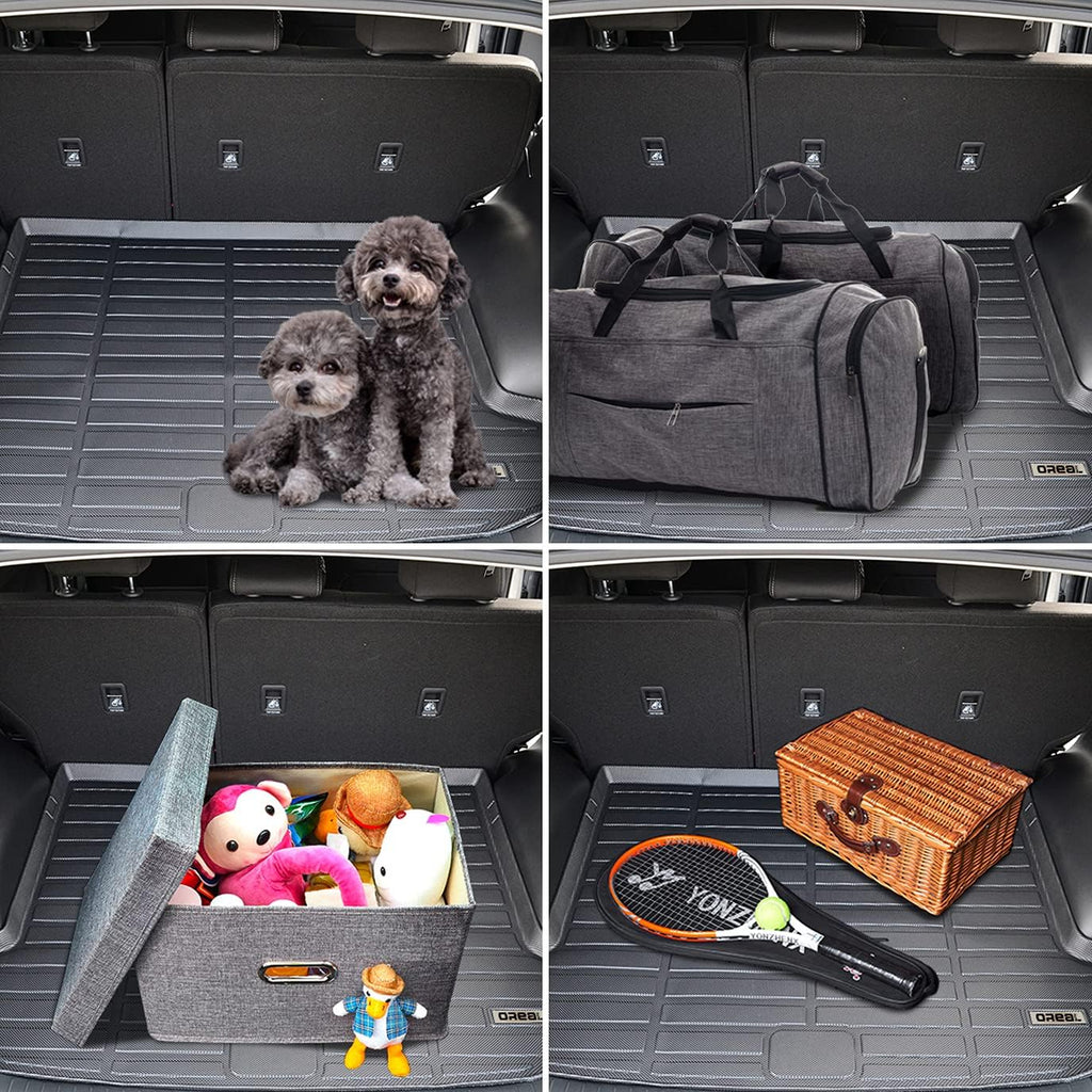 Black Trunk Mat Replacement for Hyundai Venue 2020 2021 2022 Car Rear Cargo Liner Floor Cover All Weather Protection Waterproof Durable Custom Fit-Placed on The Layer Below Pack of 2 Y389599