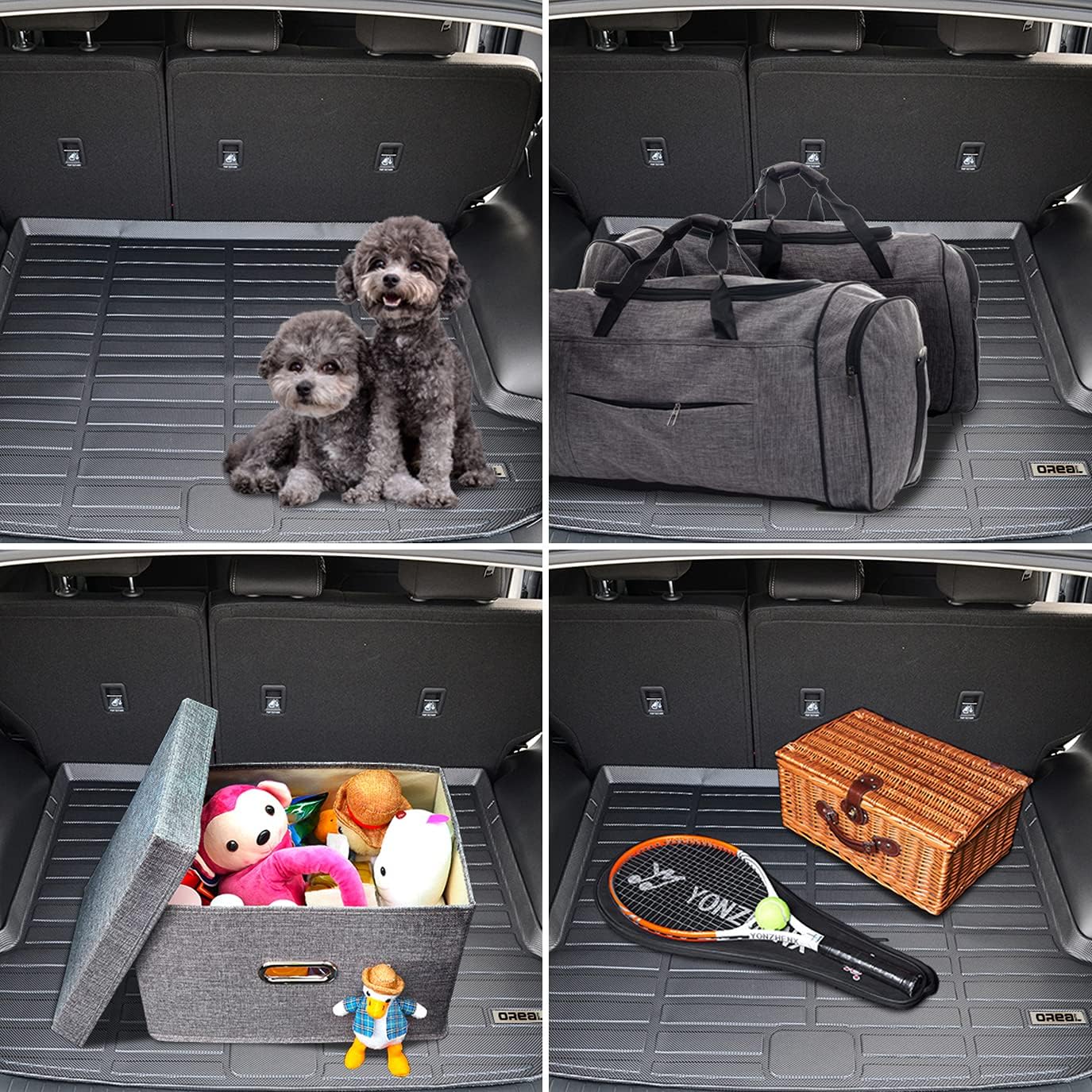 Black Trunk Mat Replacement for Hyundai Venue 2020 2021 2022 Car Rear Cargo Liner Floor Cover All Weather Protection Waterproof Durable Custom Fit-Placed on The Layer Below Pack of 2 Y389599