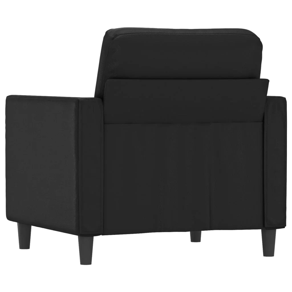 Black Faux Leather Sofa Chair J788