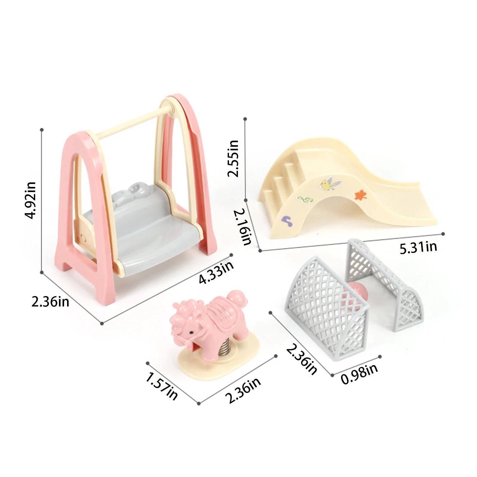 Miniature Dollhouse Kitchen Play Set with Refrigerator U1855