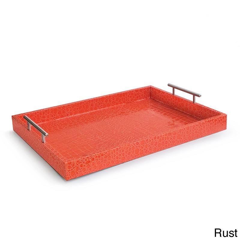 Silver Alligator Tray with Metal Handles N955589