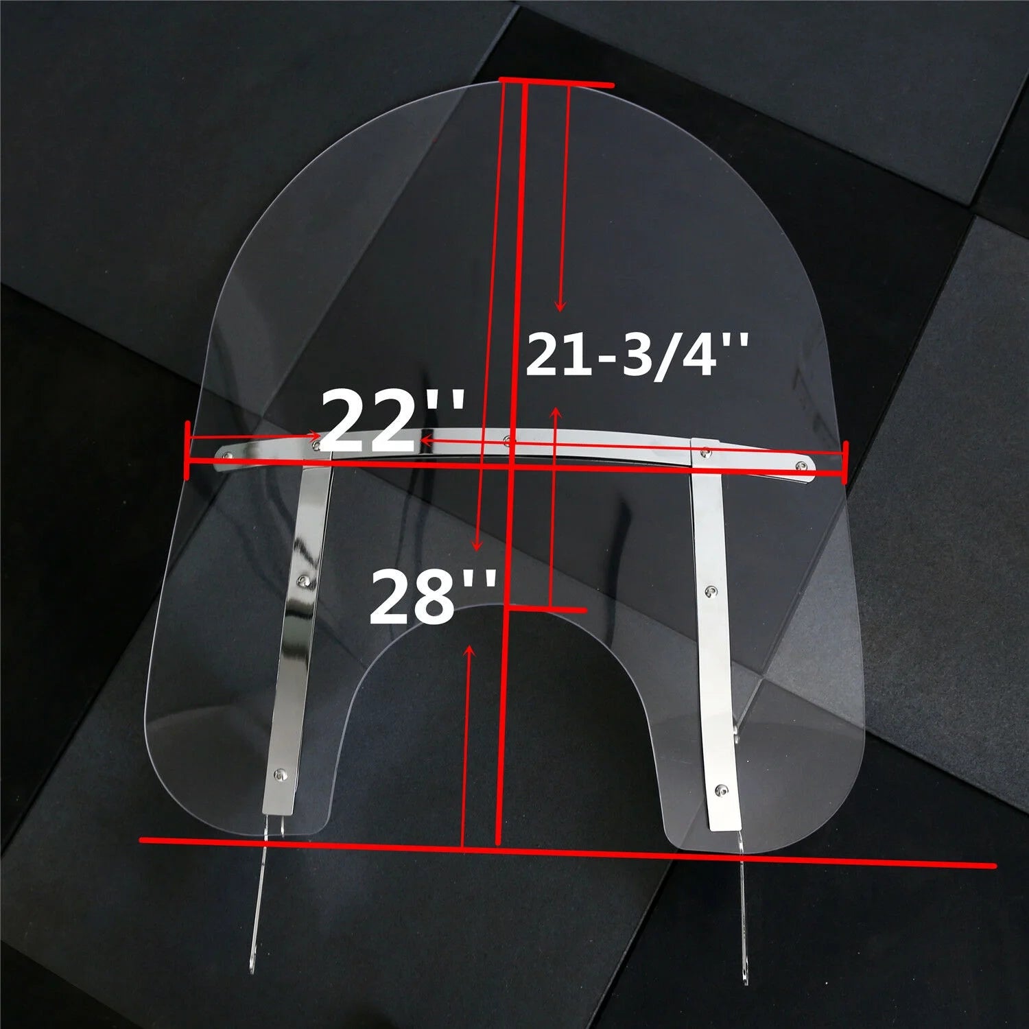 Clear Detachable Windshield Windscreen 28 Inch with Bracket Mounting K260501