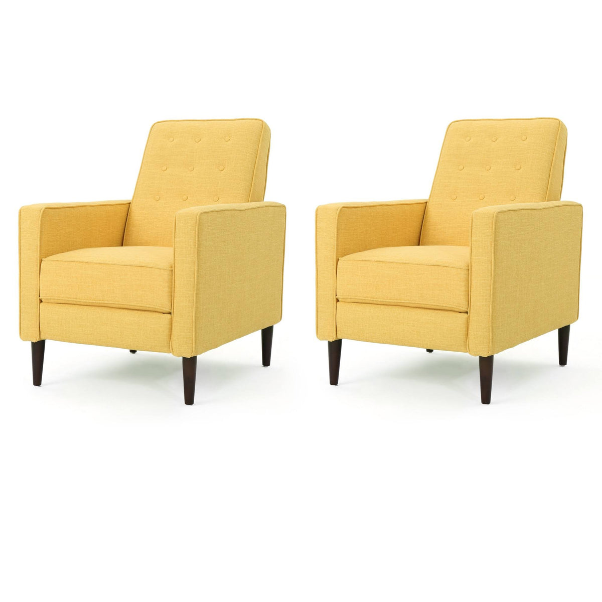 Set of 2 Mid-Century Recliner Muted Yellow Z784