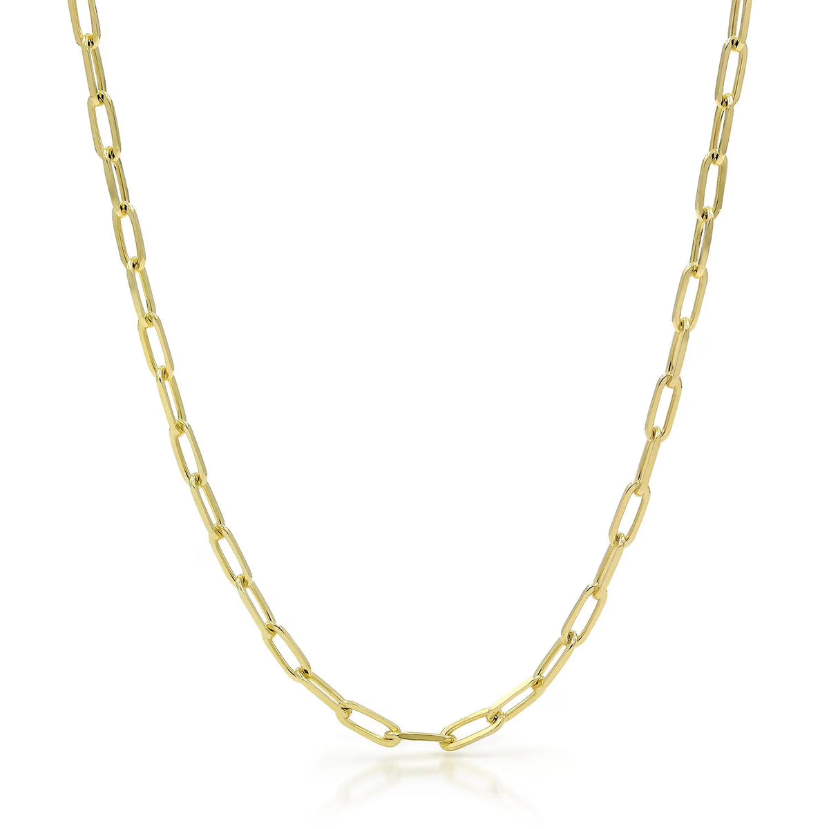 10k Yellow Gold 3mm Paperclip Chain Necklace 16" - 24" T685