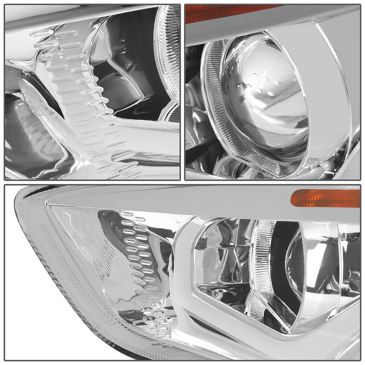 Chrome Housing Amber Corner Projector Headlight M75740