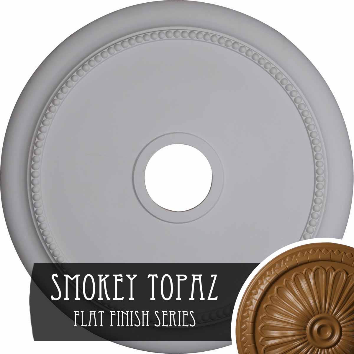 24 1/8x22OD x 4 3/8x22ID x 2 1/4x22P Hand-Painted Smokey Topaz Ceiling Medallion T3002