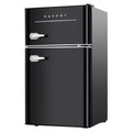 Retro Mini Refrigerator 2-Door Compact Refrigerator, 3.2 Cu.ft, Black T47458