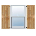 Rough Sawn Western Red Cedar Framed Board-n-Batten Shutters W743139