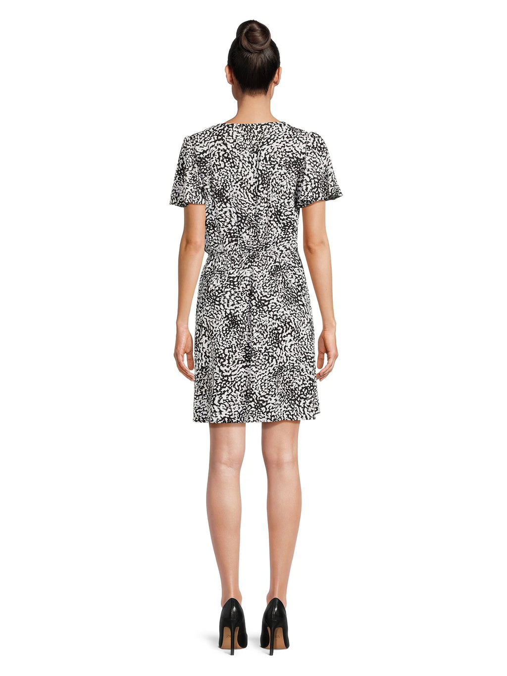 Flutter Sleeve Faux Wrap Dress P61791