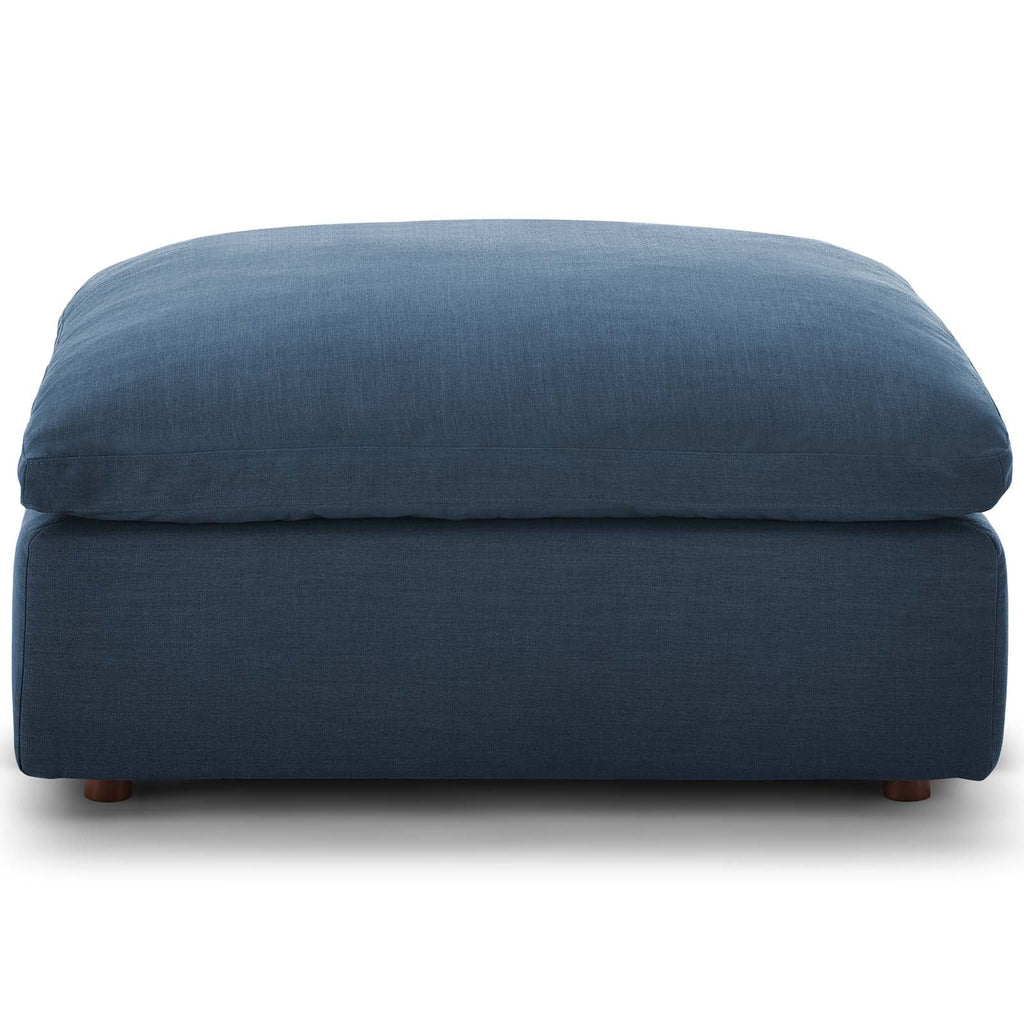 Navy Blue Fabric Accent Chair Ottoman Y358
