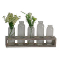 Glass Bottle Decor with Wooden Stand Y361