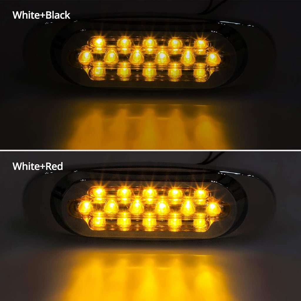 14Pcs 6.5" Inch Amber LED Side Marker Lights Surface Mount Turn Signals 12V Pack of 2 U37627