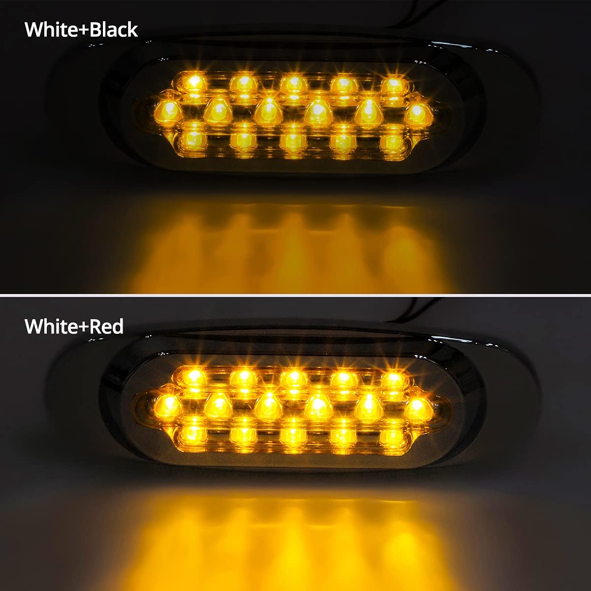 14Pcs 6.5" Inch Amber LED Side Marker Lights Surface Mount Turn Signals 12V Pack of 2 U37627