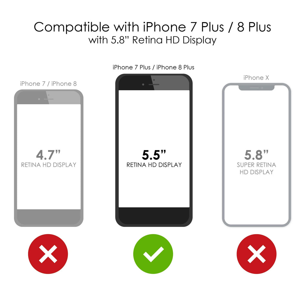 Clear Shockproof Hybrid Case for iPhone 7 PLUS / 8 PLUS with Tempered Glass Screen Protector H155426