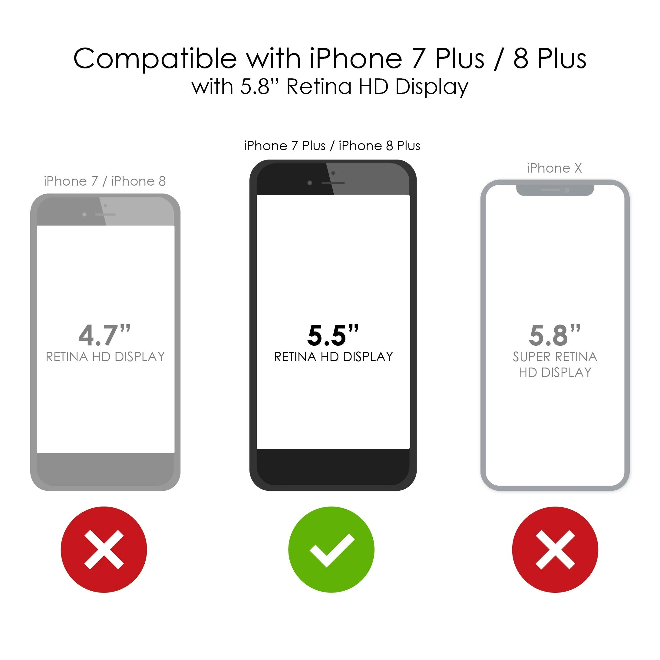 Clear Shockproof Hybrid Case for iPhone 7 PLUS / 8 PLUS with Tempered Glass Screen Protector H155426